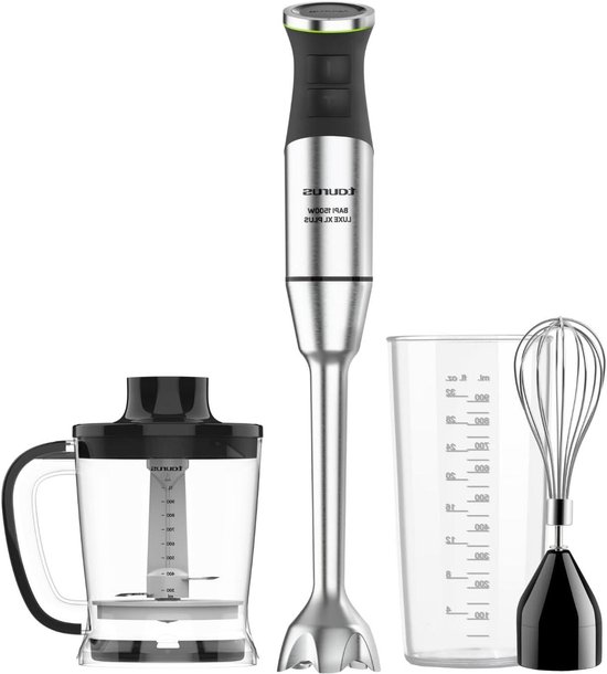 Staafmixer XXL - Keukenmixer Handmixer - Grote Porties Maken - Krachtige 1500W Motor - 1 Liter XL - Zwart