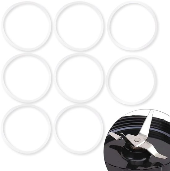 Staafmixeraccessoire - 8 stuks - Rubberen afdichtingen - Wit