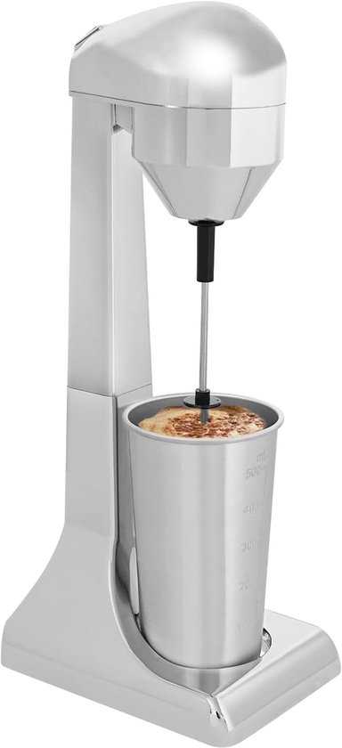 Staande mixer, elektrische melkshaker met 2 snelheden, beker van 500 ml, 100 W, 22000 tpm, elektrische mixer voor smoothies, milkshakes, cocktails
