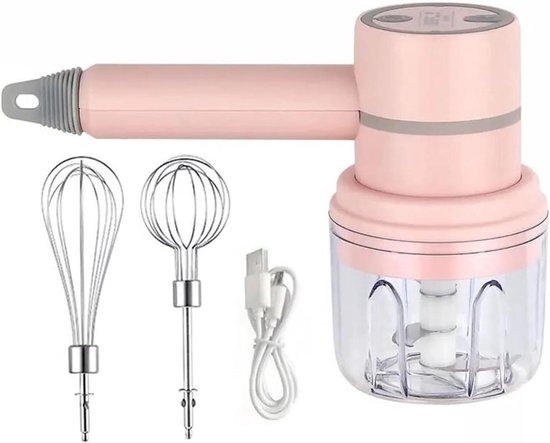 Staande mixer - Handmixer keuken - Bakken en mixen - Draadloos en draagbaar - 20W vermogen - Roze van Merkloos