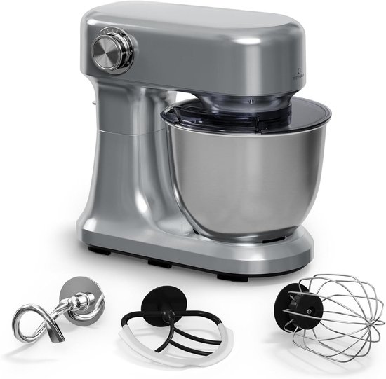 Staande Mixer - Keukenmixer Deegmixer - Bakken en Koken - Planetaire Mengbeweging - 5 Liter Kom - Zilver