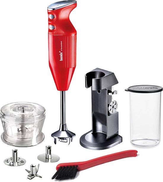 Staande Staafmixer Set Krachtige 200 Watt Keukenapparaat Rood/Chroom van Merkloos