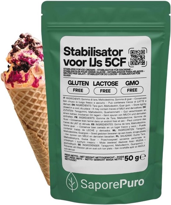 Stabilisator voor IJs en Sorbets met Tara en Guar Meel - 50 GR van Merkloos