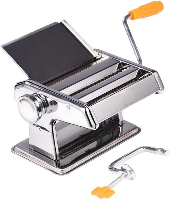 Stainless Steel Household Manual Pasta Machine with Spaghetti Hand Cutter van Marcato