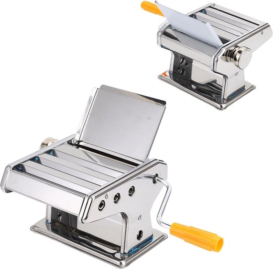 Stainless Steel Manual Pasta Machine with Adjustable Knob for Multiple Thickness Settings van Marcato