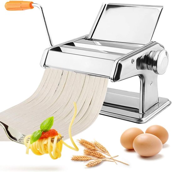 Stainless Steel Pasta Machine - Handmatige Pasta Machine met 2 Snijranden - Spagliatelle - Fettuccine - Lasagna - 3-in-1 Spaghetti Tagliatelle Maker van Norpro