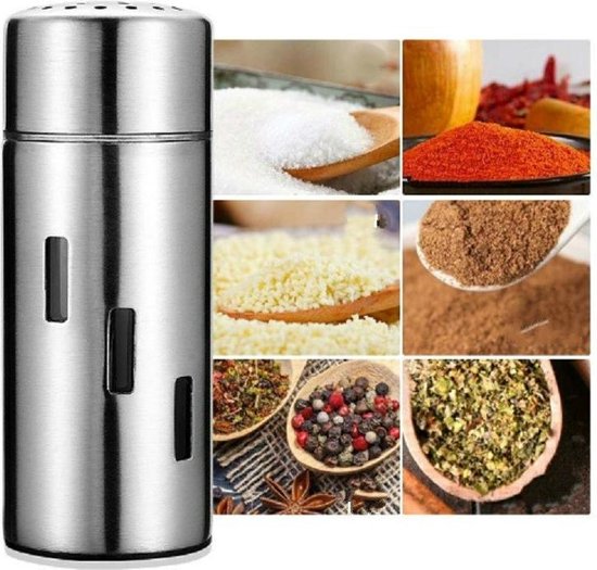 Stainless Steel Sauce Jars Chili Jars Barbecue Condiments Box Seasoning Jar Set  Specification:Small Hole van Merkloos
