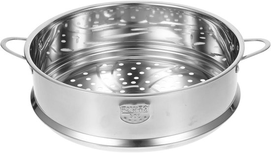 Stainless Steel Stoompan met Dubbele Handvatten en Stapelbare Insert voor Groenten, Dumplings en Gerechten in Keuken en Restaurant van Merkloos