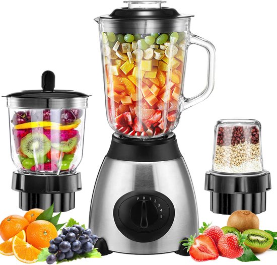 Standmixer 2026 Neu Standmixer,Mixer VitaBoost,Edelstahl Silber Glas Smoothie Maker,Milchshaker Blender 1,5 L,Eiscrusher,6-Klingen für Ice Püree
