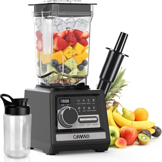 Standmixer Krachtig - Smoothie Maker Keukenmachine - Gezonde Dranken Maken - 9 Snelheidsstanden - 2 Liter - Zwart