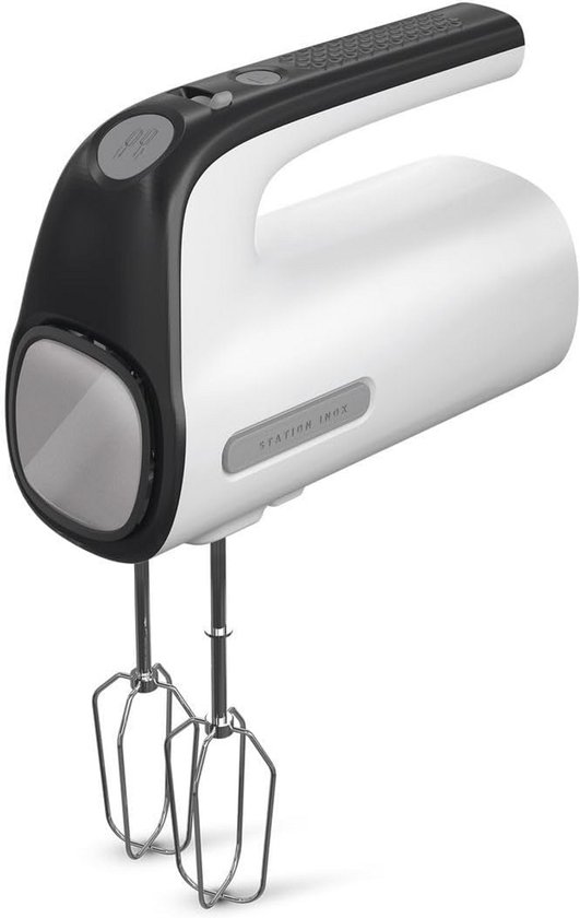 Standmixer voor Bakwaren - 500 W, 5 Snelheden met Turbofunctie, 2 Roerstaafjes voor Kneed- en Mixfuncties, Wit/Zwart van Merkloos