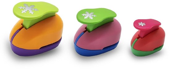 Stans in sneeuwvlokvorm, motiefpons voor knutselen, scrapbooking, foto's, wenskaarten, 9/16/25 mm, papierpons winter sneeuwvlok (willekeurige kleur)
