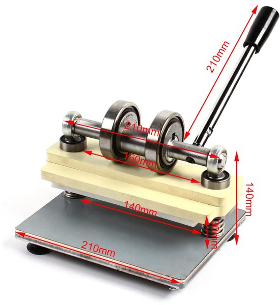 Stansmachine gereedschap vormmachine PVC handmatige embossing lederen embossing roestvrij staal lederen stanspers reliëf gesneden PVC/leder/papier pers persmachine 215x100mm