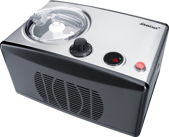 Steba IC150 - Roomijsmachine - Zelfvriezend - 1,5 liter - BPA vrij - RVS/Zwart van Merkloos