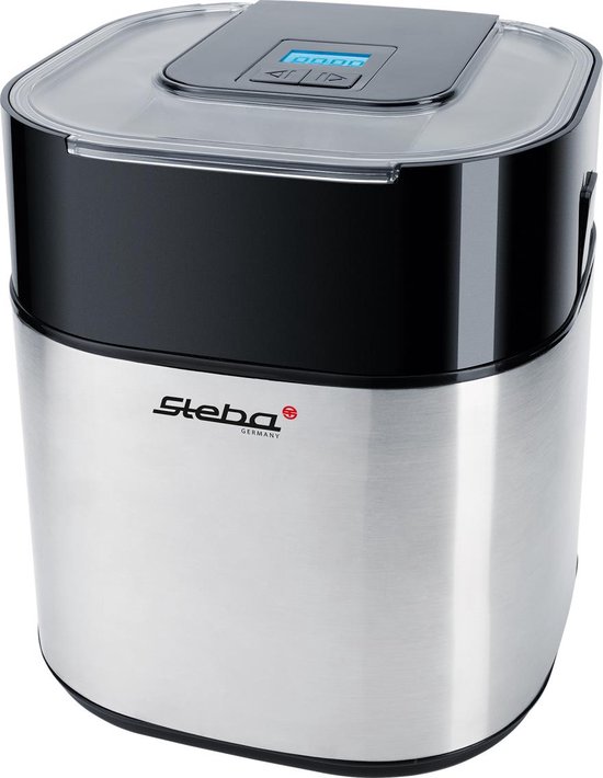 Steba IC30 - Roomijsmachine met vrieskom - RVS behuizing- 1,5 Liter - timer - LCD display - BPA vrij van Steba