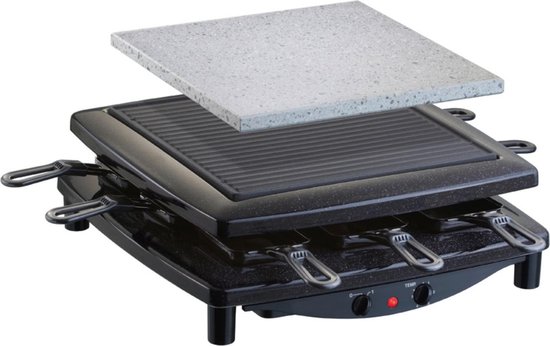 Steba RC3Plus - Gourmetset - tweezijdige grillplaat - Steengrill - 8 personen - PFAS vrij