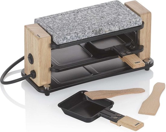 Steengrill, voor 2 Personen, 300 W, Graniet, Hout, Staal, 27 x 11 x 13 cm - Kela - Bedretto