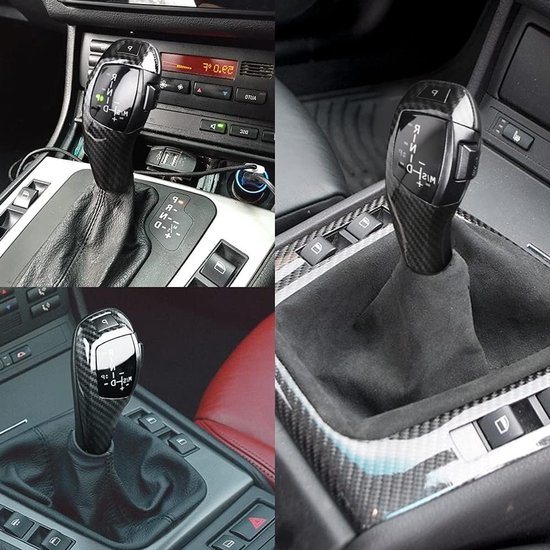 Sterke en Stabiele Versnellingspook voor Links Stuur, Comfortabel Handgevoel, Vervangingsknop voor E46, E60, E61, Automodificatie, Carbon Fiber Stijl, Auto Accessoire van Merkloos