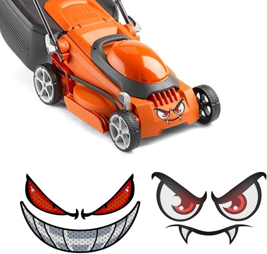 Stickers voor robotmaaier, 2 stuks, oogstickers, pvc-stickers, reflecterende stickers, stickers voor grasmaaiers, motorfietsen, helmen
