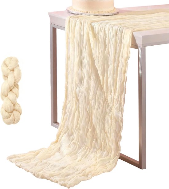 Stijlvolle Beige Tafelrunner van 90 x 300 cm - Dunne Tafeldecoratie voor Bruiloften, Verjaardagen en Feesten van Merkloos