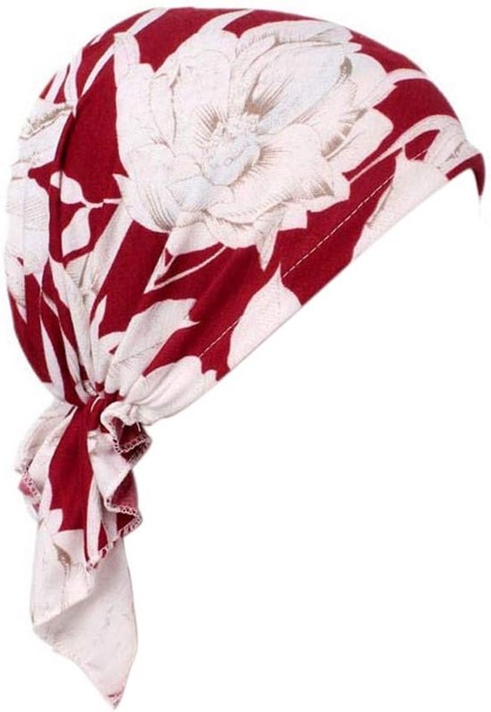 Stijlvolle Geprinte Voorgebonden Hoofddoek voor Vrouwen - Turban en Chemotherapie Hoed voor Haarverlies, Comfortabele en Modieuze Accessoire van Merkloos