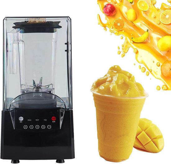 Stille Blender - Geluidsarme Blender - Smoothies Maken - Geluidsdempende Behuizing - 1800 ml - Zwart
