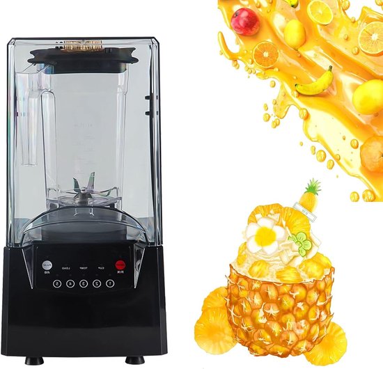 Stille Blender - Smoothie Blender - Dranken Maken - Geluidsisolerende Kap - 1800 ml - Zwart
