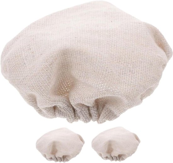 Stoffen Deksel Voor Potten - Herbruikbare Fermentatie Hoezen - Zuurdesem Starter Maken - Ademend Ontwerp - 9 x 9 cm