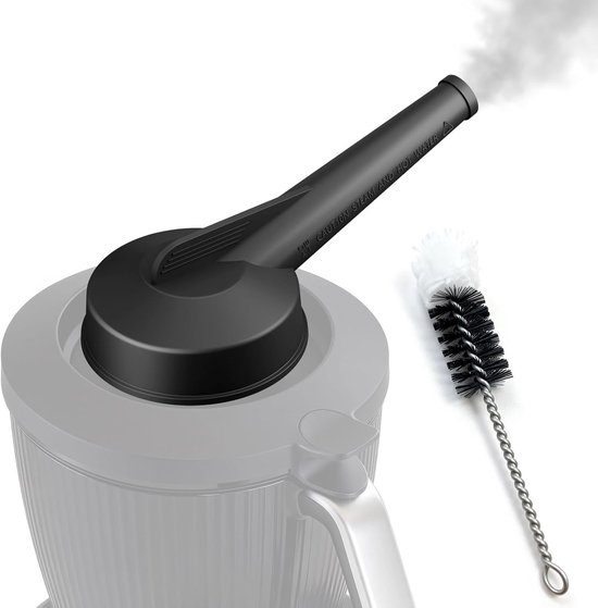 Stoomemmer van siliconen met reinigingsborstel voor Thermomix TM7 - accessoires voor stoomafvoer en keukenbescherming, zwart