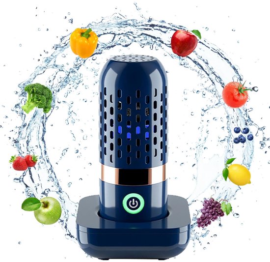 Store_9 - Fruit en Groente Wasmachine - Ultrasonisch - Capsulevorm - Blauw - OH Ion Technologie - Voor het reinigen van fruit en groenten - USB Opl... van Merkloos