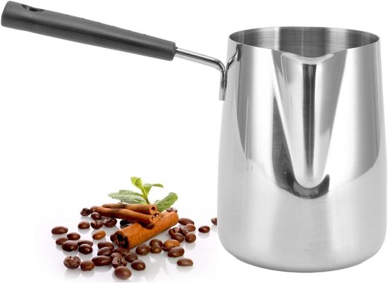 Stovetop Mocha Pot van 1000ml voor Arabische Koffie, RVS Espresso Koffiekan en Melkpan