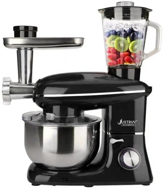 Studio Lyma Keukenmachine - Keukenmixer - Mixer - Keukenrobot - Met chopper en blender - RVS mengkom - 6 snelheden - 1500 Watt van Studio Lyma