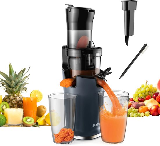Studio Lyma Slowjuicer - Sapcentrifuge groenten en fruit - Brede invoer - BPA vrij Tritan - Zwart van Studio Lyma