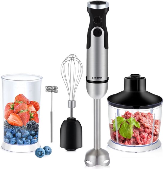 Studio Lyma Staafmixer - 5-In-1 High Power Blender - Handmixer - Mixer - Voor babyhapjes - Ook als chopper en smoothiemaker- Roestvrij Staal van Studio Lyma