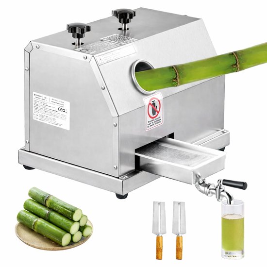Suikerriet Juicer - Handmatige Sapcentrifuge - 110LBS/H - 3 Roestvrijstalen Rollen - Grote 2,4 Inch Inlaat - Roestvrij Staal - Verstelbare Roldruk - Horeca - Fruitwinkel - Sappers van Merkloos
