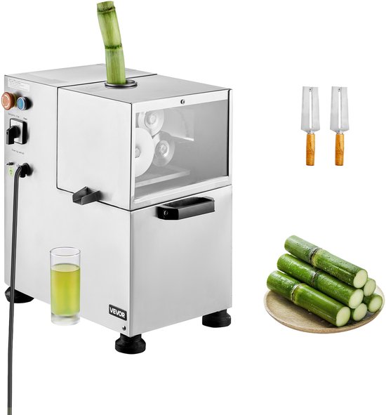 Suikerrietpers Elektrisch - 300kg Per Hour - 800 W Vermogen - 1501-2000 ml Inhoud - Roestvrijstaal - Voor Commercieel En Thuisgebruik