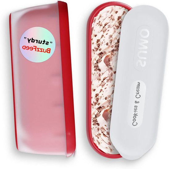 SUMO Zelfgemaakte ijscontainers: vaatwasmachinebestendig bad. 1,5 kwart (2-pack, rood)
