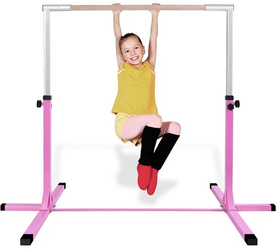 SureDeal® - Turnstang - Gymnastiektraining Turnrek Hoogte - 197x121x90 cm - Roze