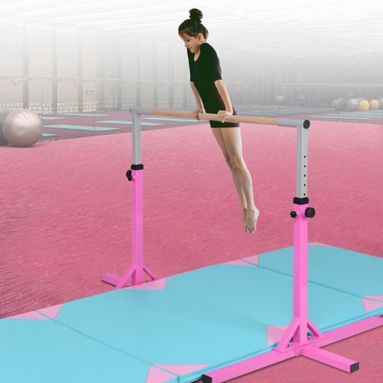 SureDeal® - Turnstang - Gymnastiektraining Turnrek Hoogte - 197x121x90 cm - Roze van suredeal