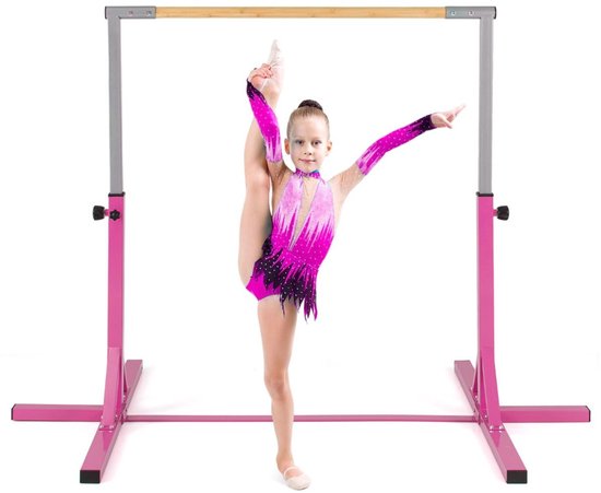 SureDeal® - Turnstang - Horizontale Gymnastiekstang - Verstelbare Hoogtes Uitschuifbare - Thuisgym - 195x121x85 cm - Paars