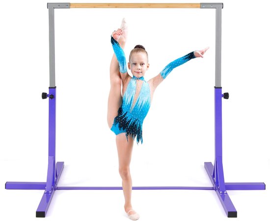 SureDeal® - Turnstang - Horizontale Gymnastiekstang - Verstelbare Hoogtes Uitschuifbare - Thuisgym - 195x121x85 cm - Paars van suredeal