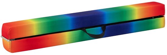 SureDeal® - Turnstang - Opvouwbare Evenwichtsbalk Schuimrubberen - Massief Houten Basis - Antislip Onderzijde - 240x10x7,5 cm - Paars