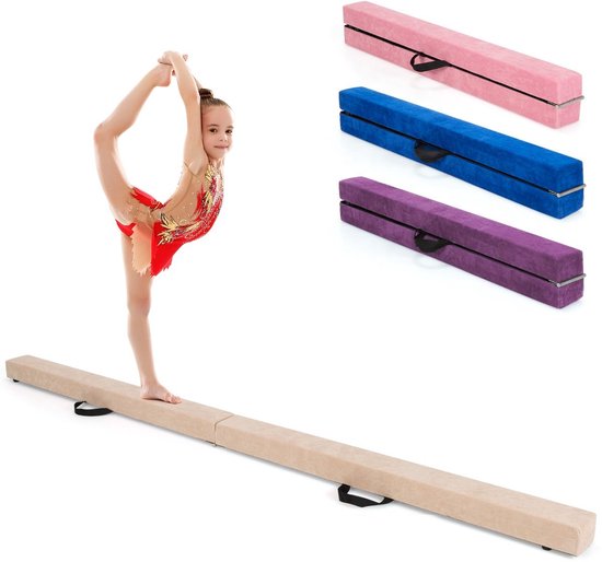 SureDeal® - Turnstang - Opvouwbare Gymnastiekbalk Draagbare - Handgrepen - 210x10x6,5 cm - Koffiebruin