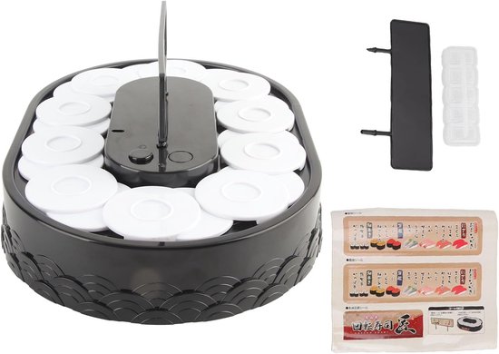 Sushi Machine - Dessert Presentatie - Feestelijke Tafeldekking - Automatisch Roterend - 30 x 21 x 6cm - Wit