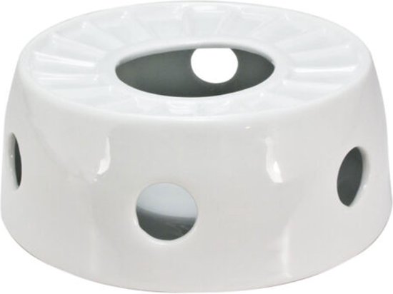 Svenska Living Rechaud - warmhoudplaat - porselein - wit - 16 x D14 cm