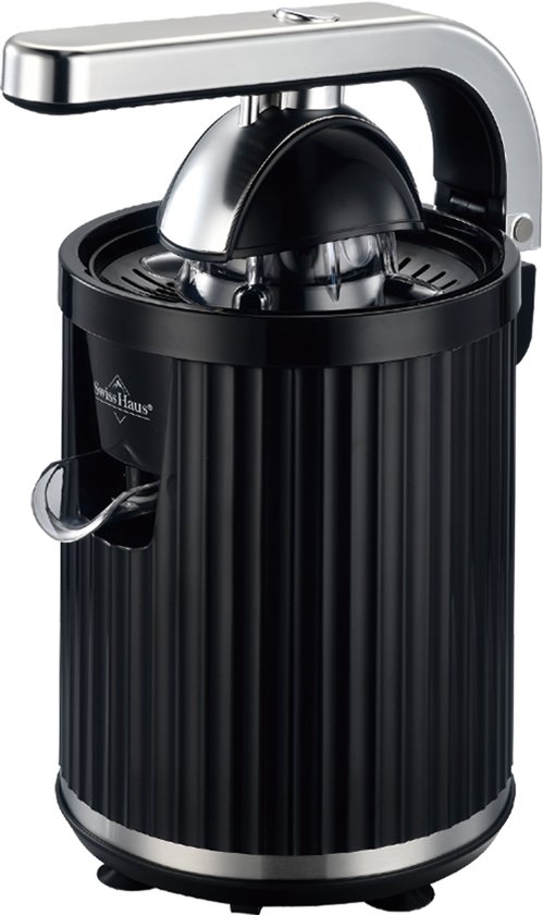 Swiss Haus® CJ23 Citruspers Elektrisch - 300W – Elektrisch Sinaasappelpers met Pershendel – BPA Vrij - Citroenpers – 2 Perskegels – Zwart van Merkloos