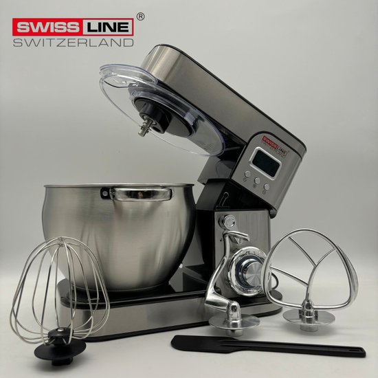 Swiss Line Switzerland - Keukenrobot - Keukenmachine - 9L - 2800W - RVS - Digitaal scherm van swiss line switzerland