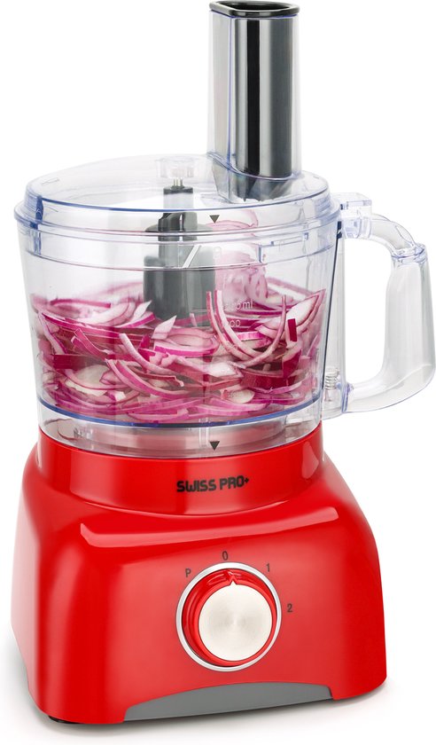 Swiss Pro+ - Krachtige SP800 Foodprocessor - 1.2 Liter - Rood van Swiss Pro+