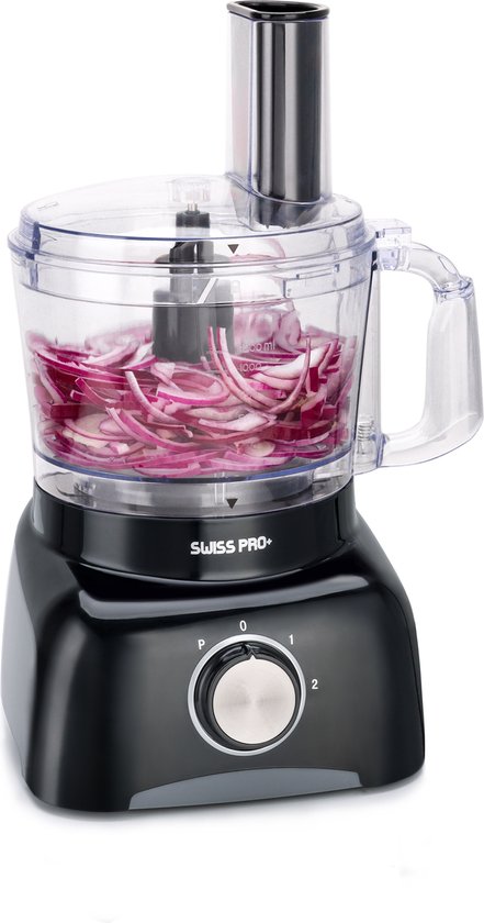 Swiss Pro+ - Krachtige SP800 Retro Foodprocessor - 1.2 Liter - 13 Delig - Inclusief accessoires - Super Black van Swiss Pro+