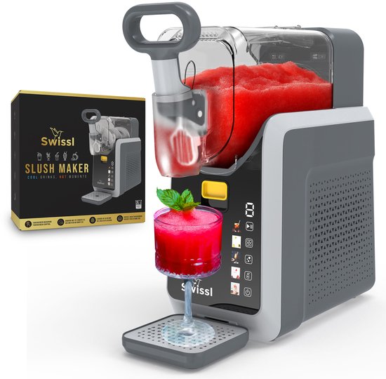 Swissl Slush Puppy Maker – Slushy Maker – Slush Puppy & Frozen Drink Machine - Voor Frozen Cocktails, Smoothies, Milkshakes & IJskoffie – 2 Liter - Compact, BPA-vrij, Transparante Tank – Inclusief 2 Recept-E-books van Merkloos